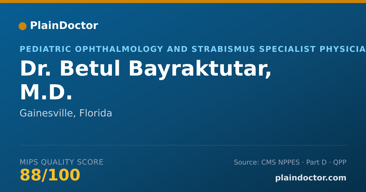 Shareable card for Betul Bayraktutar, M.D. - Pediatric Ophthalmology and Strabismus Specialist Physician, Gainesville, FL