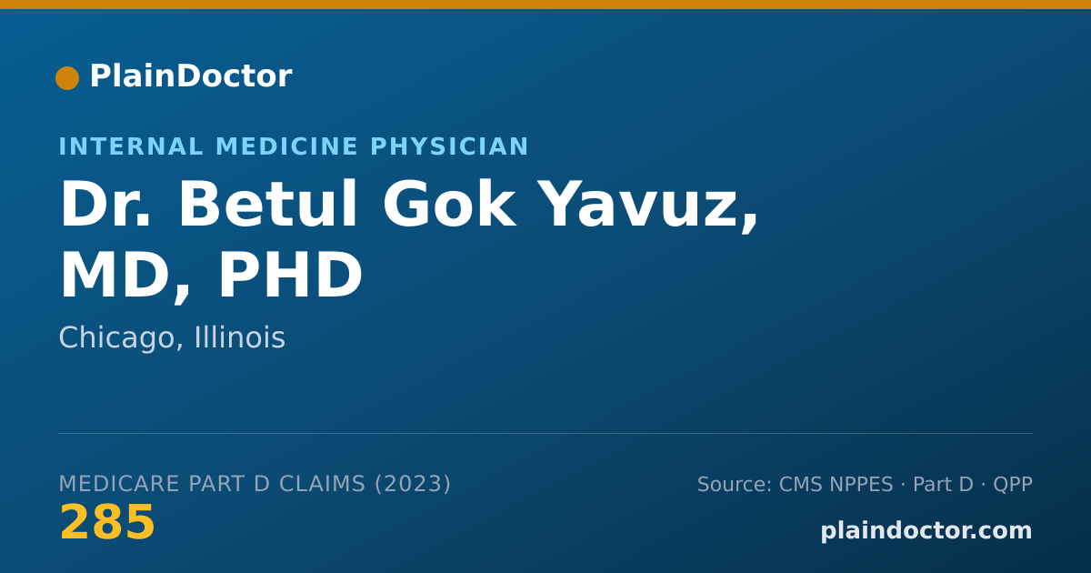 Shareable card for Betul Gok Yavuz, MD, PHD - Internal Medicine Physician, Chicago, IL