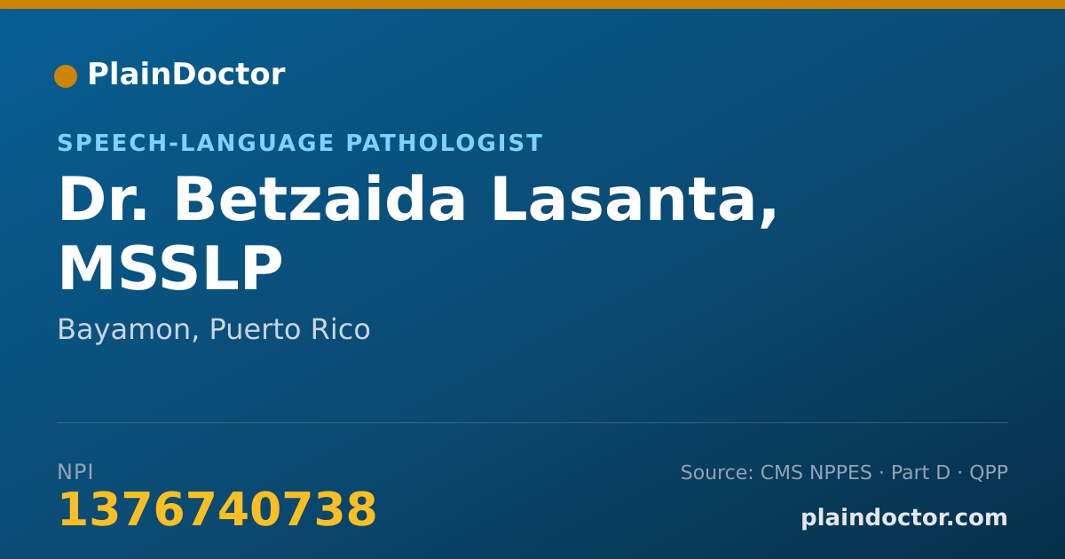 Shareable card for Betzaida Lasanta, MSSLP - Speech-Language Pathologist, Bayamon, PR