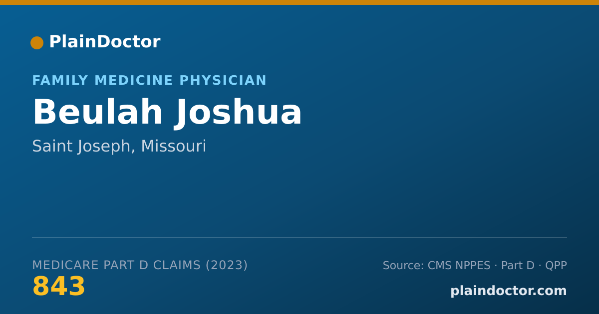Shareable card for Beulah Joshua - Family Medicine Physician, Saint Joseph, MO