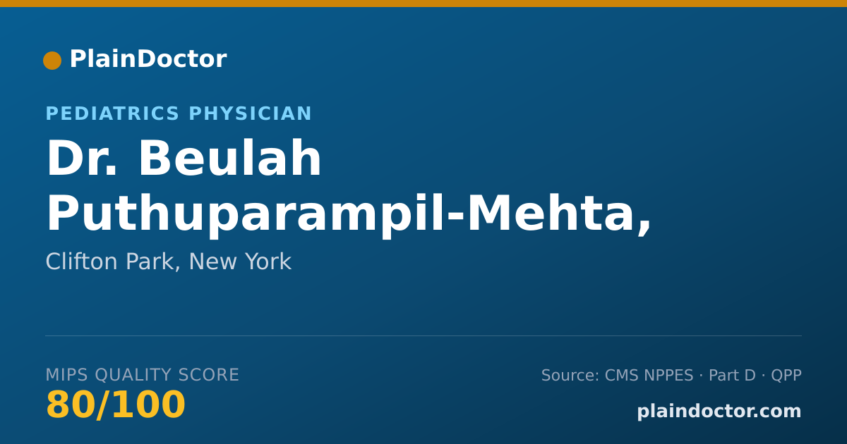 Shareable card for Beulah Puthuparampil-Mehta, DO - Pediatrics Physician, Clifton Park, NY