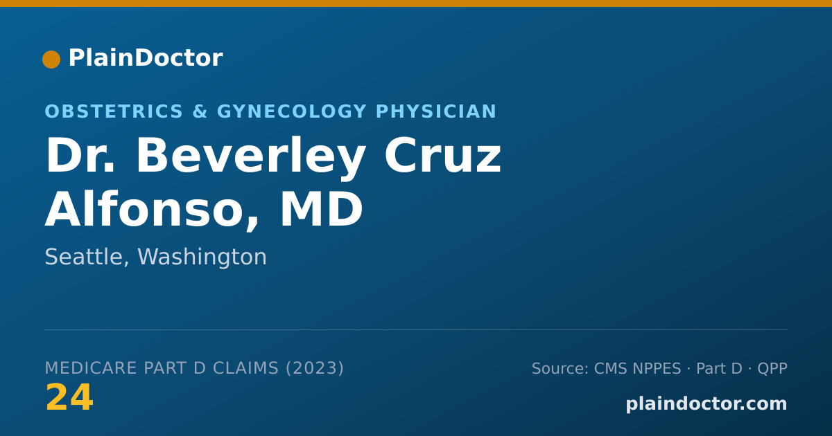 Shareable card for Beverley Cruz Alfonso, MD - Obstetrics & Gynecology Physician, Seattle, WA