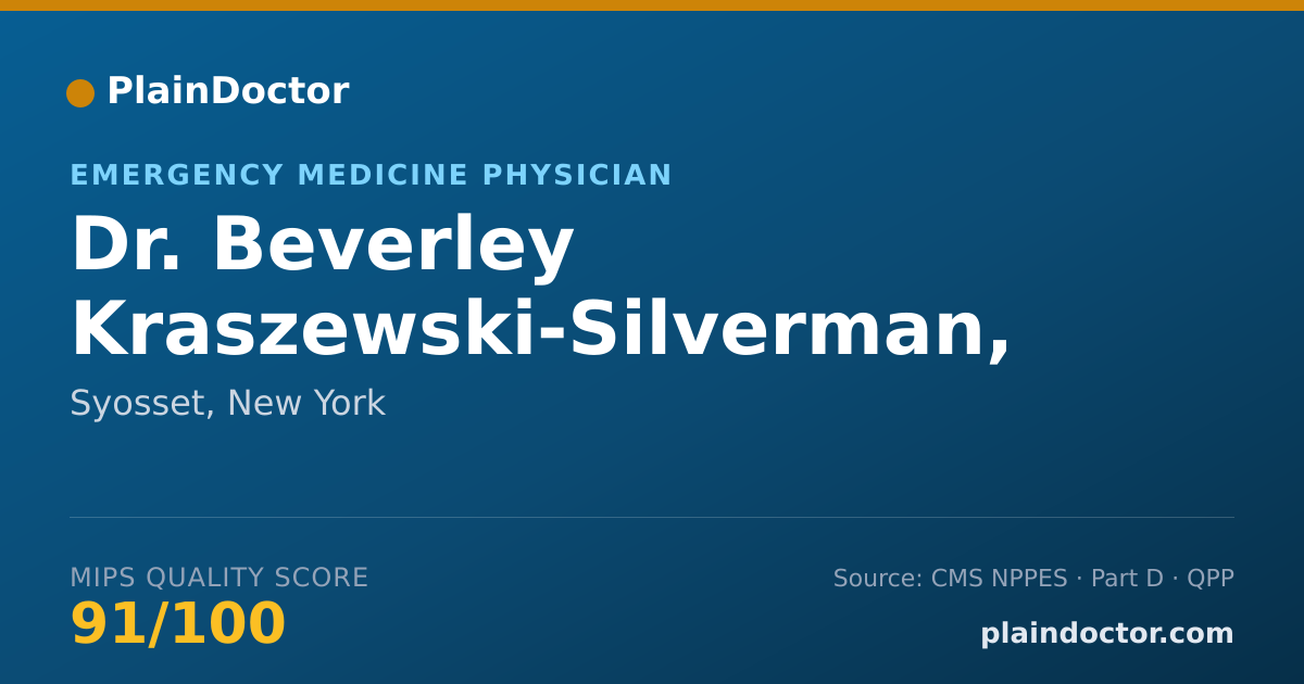 Shareable card for Beverley Kraszewski-Silverman, D.O. - Emergency Medicine Physician, Syosset, NY
