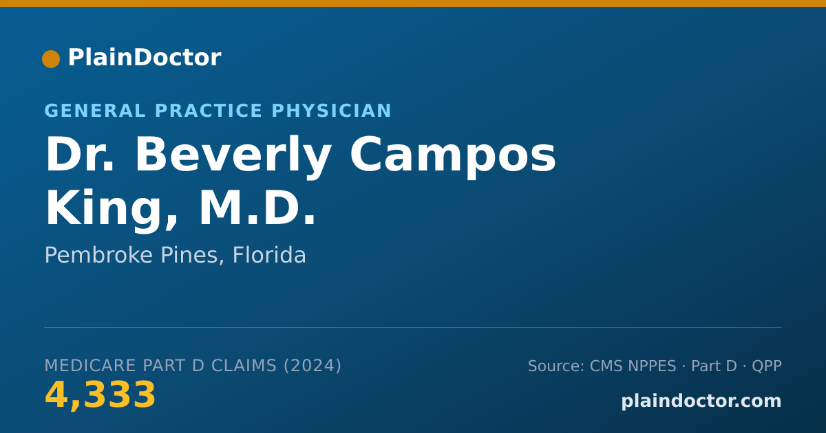 Shareable card for Beverly Campos King, M.D. - General Practice Physician, Pembroke Pines, FL