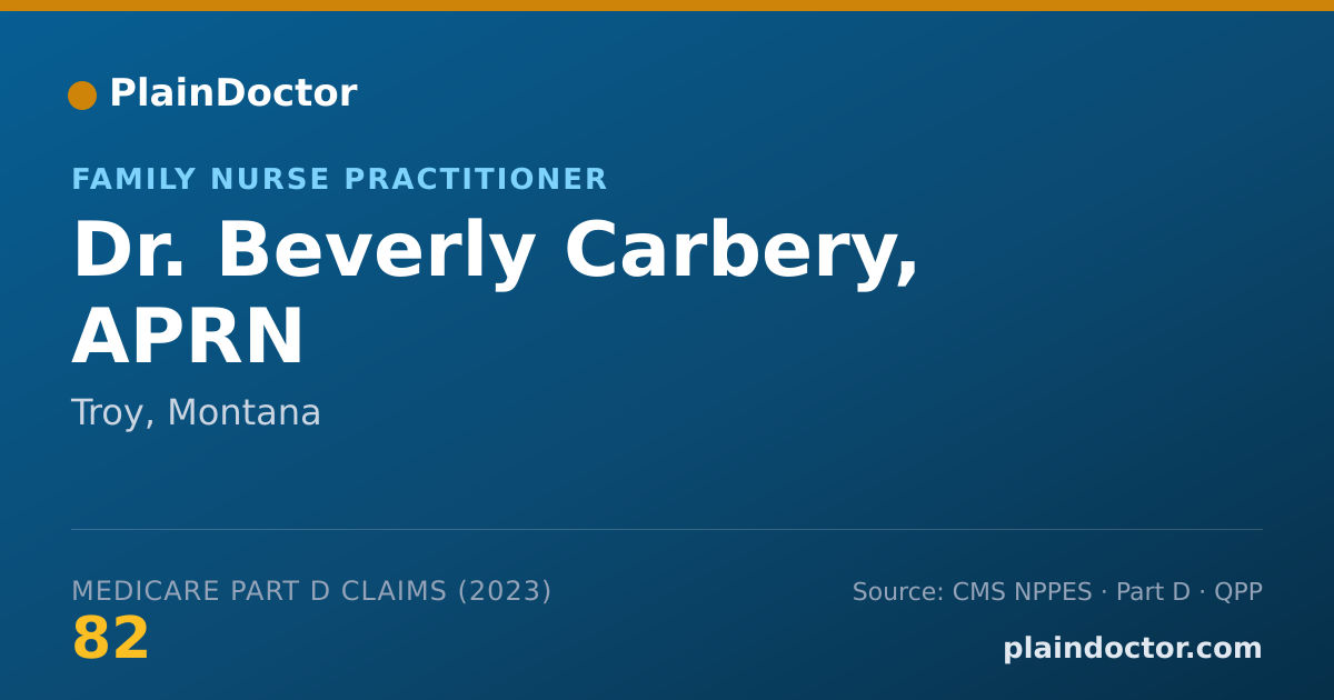 Shareable card for Beverly Carbery, APRN - Family Nurse Practitioner, Troy, MT