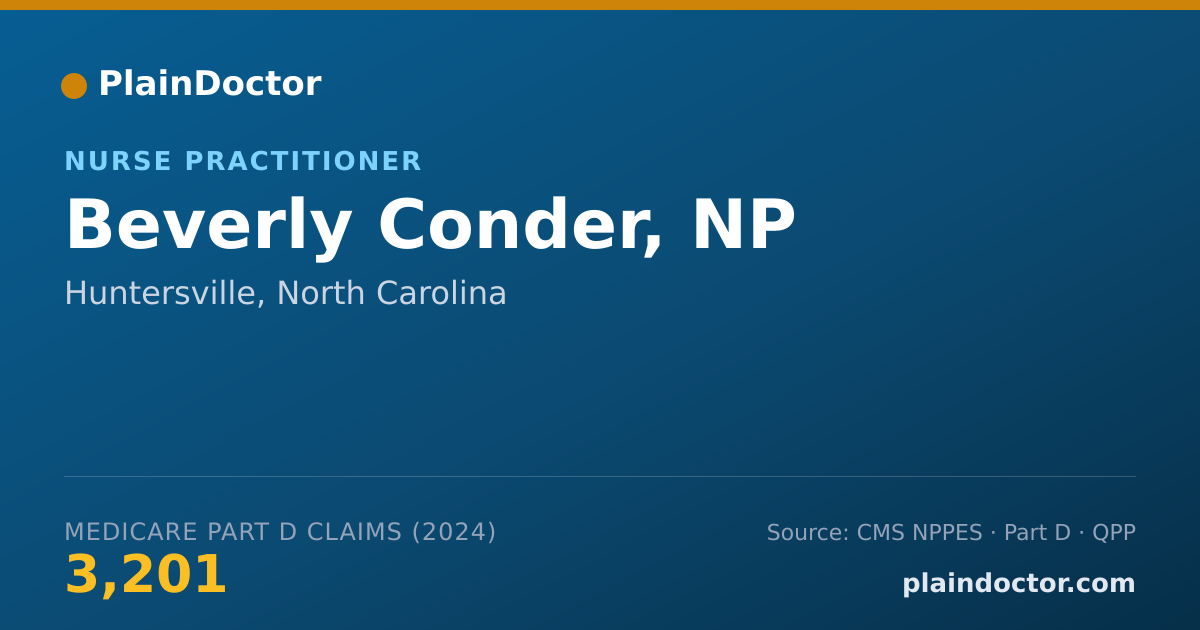 Shareable card for Beverly Conder, NP - Nurse Practitioner, Huntersville, NC