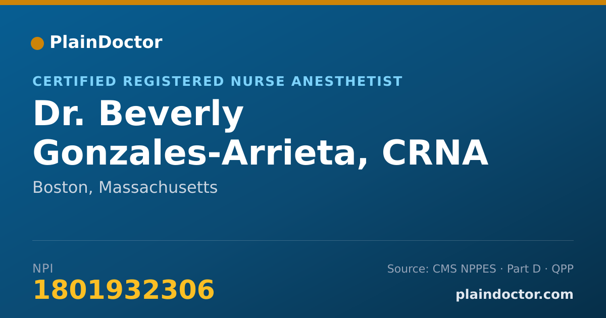 Shareable card for Beverly Gonzales-Arrieta, CRNA - Certified Registered Nurse Anesthetist, Boston, MA