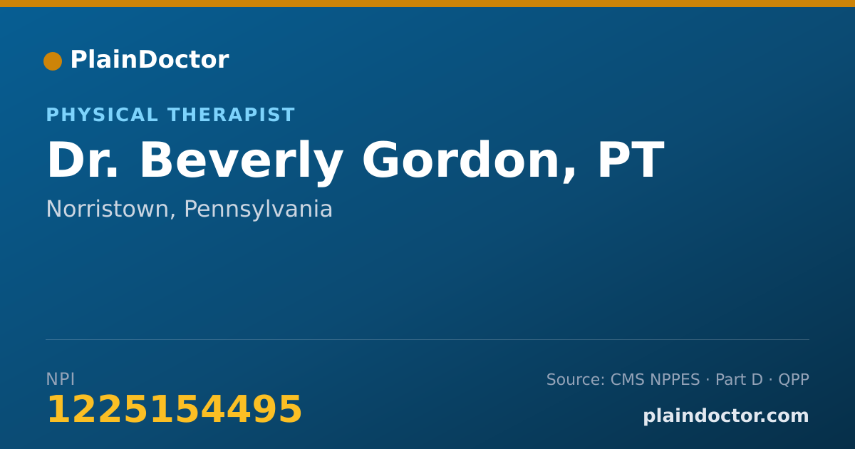 Shareable card for Beverly Gordon, PT - Physical Therapist, Norristown, PA