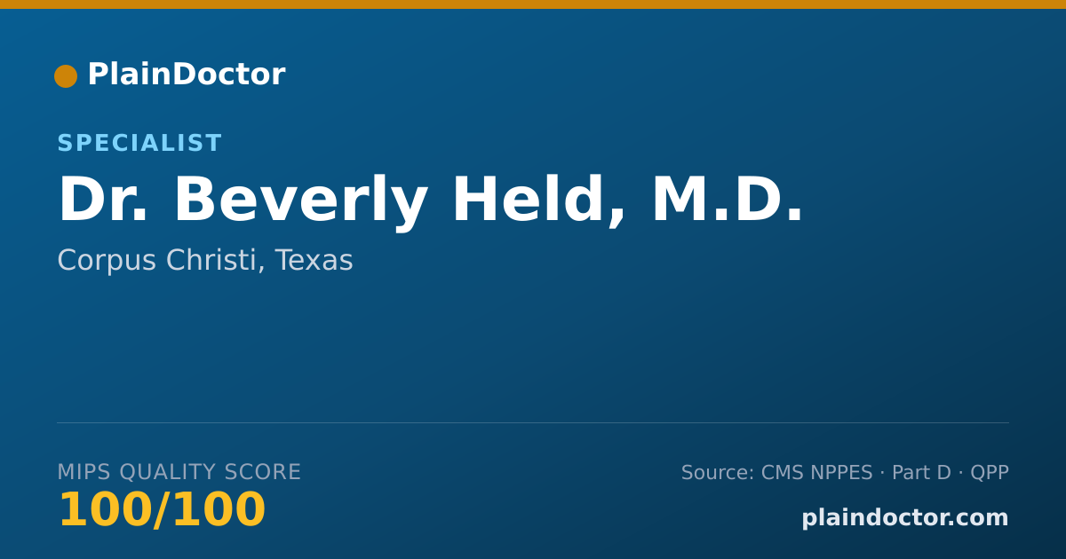 Shareable card for Beverly Held, M.D. - Specialist, Corpus Christi, TX