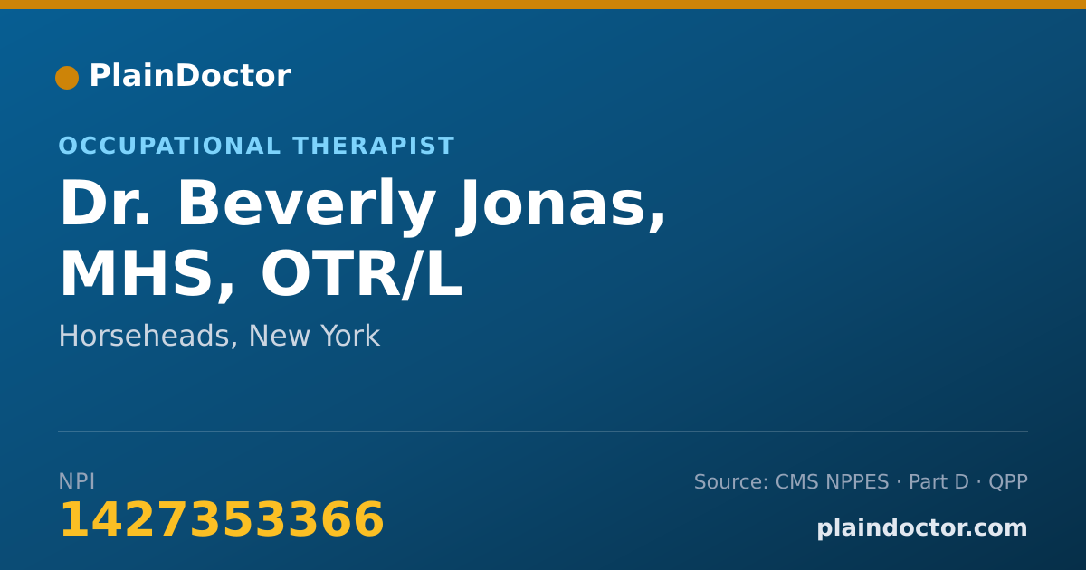 Shareable card for Beverly Jonas, MHS, OTR/L - Occupational Therapist, Horseheads, NY