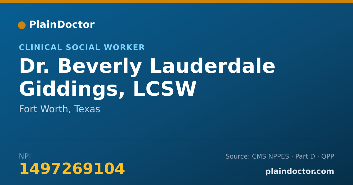 Shareable card for Beverly Lauderdale Giddings, LCSW - Clinical Social Worker, Fort Worth, TX