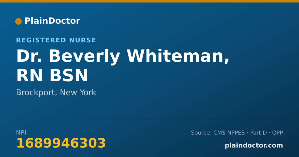 Shareable card for Beverly Whiteman, RN BSN - Registered Nurse, Brockport, NY