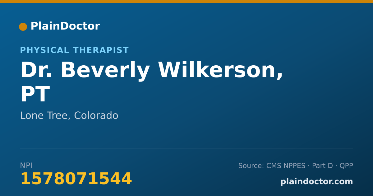 Shareable card for Beverly Wilkerson, PT - Physical Therapist, Lone Tree, CO