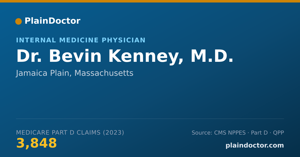 Shareable card for Bevin Kenney, M.D. - Internal Medicine Physician, Jamaica Plain, MA