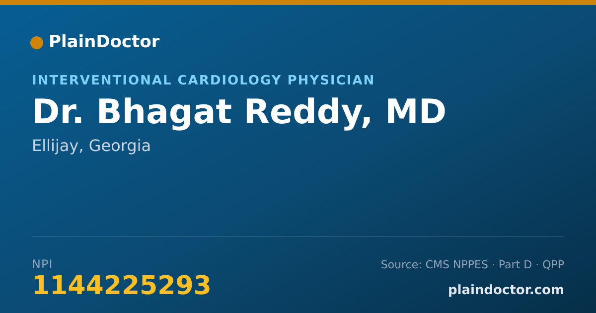 Shareable card for Bhagat Reddy, MD - Cardiovascular Disease Physician, Ellijay, GA