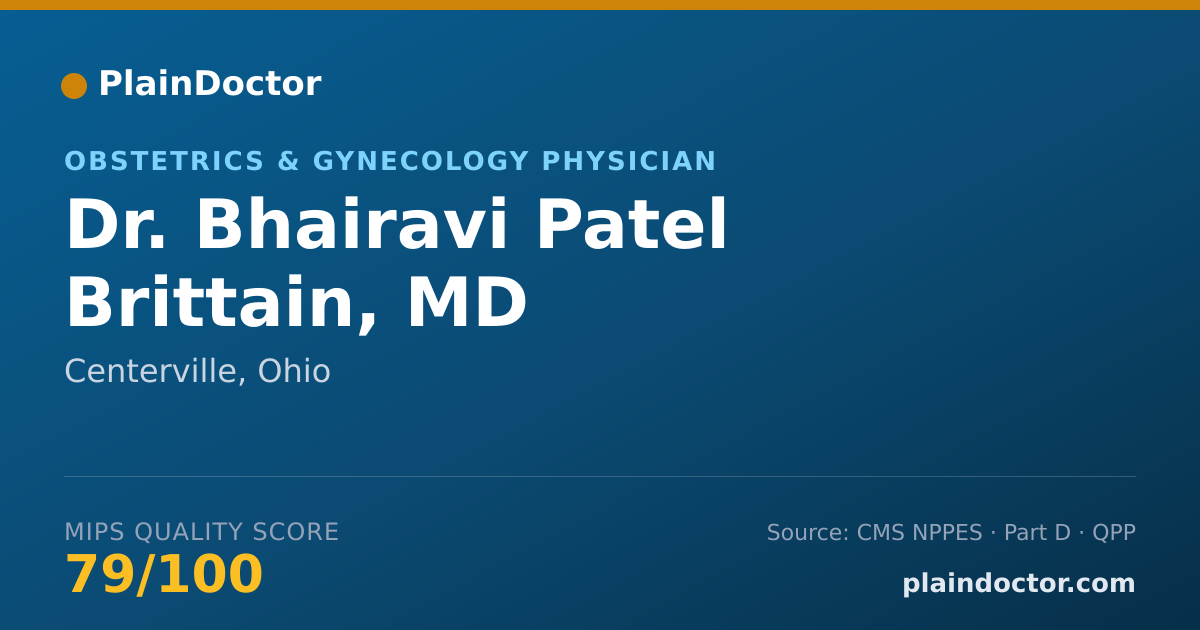 Shareable card for Bhairavi Patel Brittain, MD - Obstetrics & Gynecology Physician, Centerville, OH