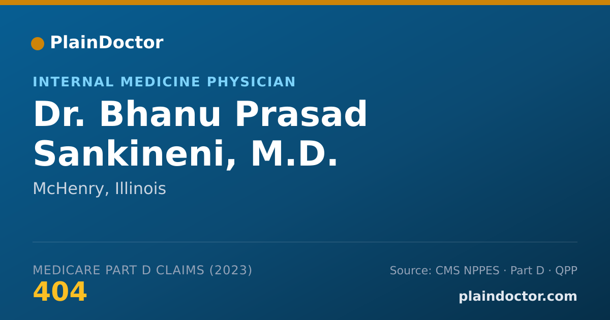 Shareable card for Bhanu Prasad Sankineni, M.D. - Internal Medicine Physician, McHenry, IL