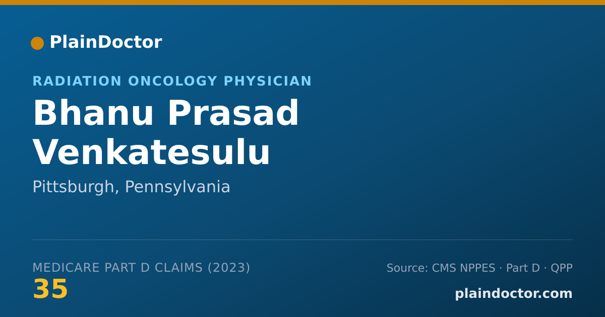 Shareable card for Bhanu Prasad Venkatesulu - Radiation Oncology Physician, Pittsburgh, PA
