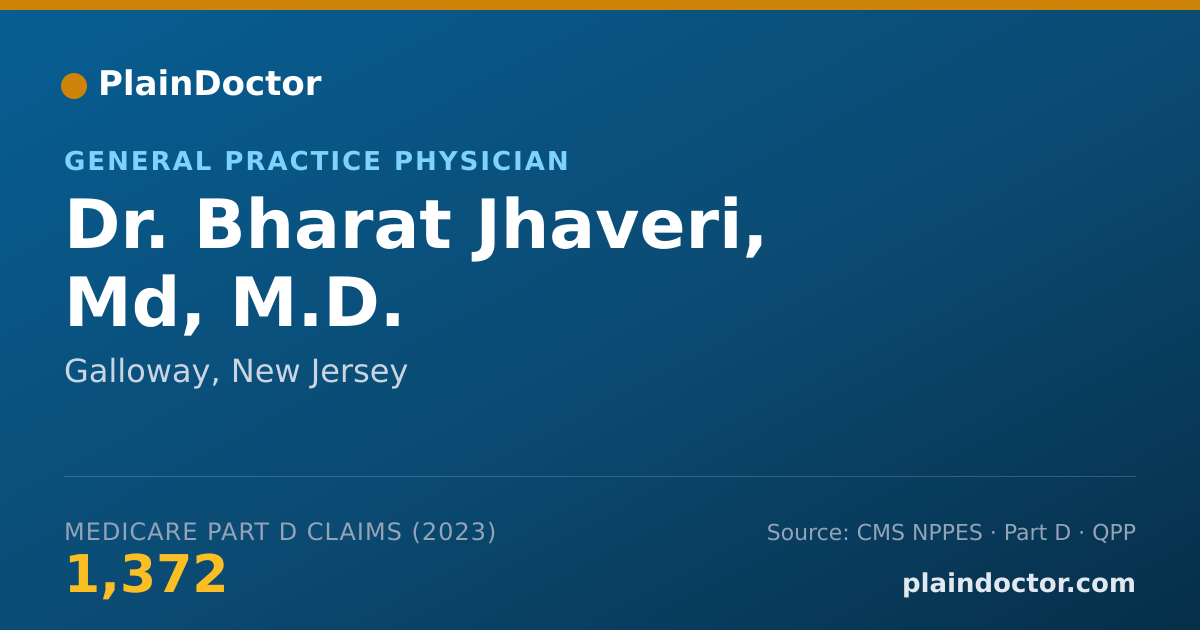 Shareable card for Bharat Jhaveri, Md, M.D. - General Practice Physician, Galloway, NJ