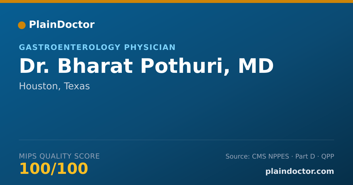 Shareable card for Bharat Pothuri, MD - Internal Medicine Physician, Houston, TX