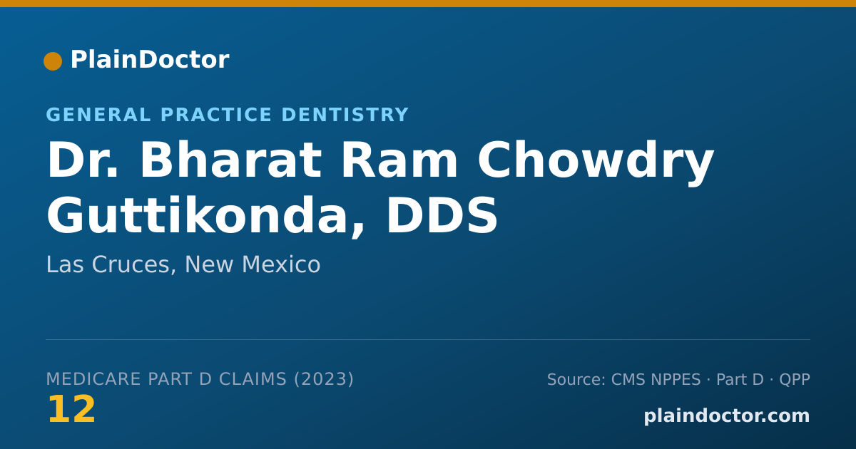 Shareable card for Bharat Ram Chowdry Guttikonda, DDS - General Practice Dentistry, Las Cruces, NM