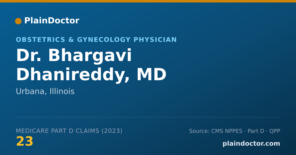 Shareable card for Bhargavi Dhanireddy, MD - Obstetrics & Gynecology Physician, Urbana, IL