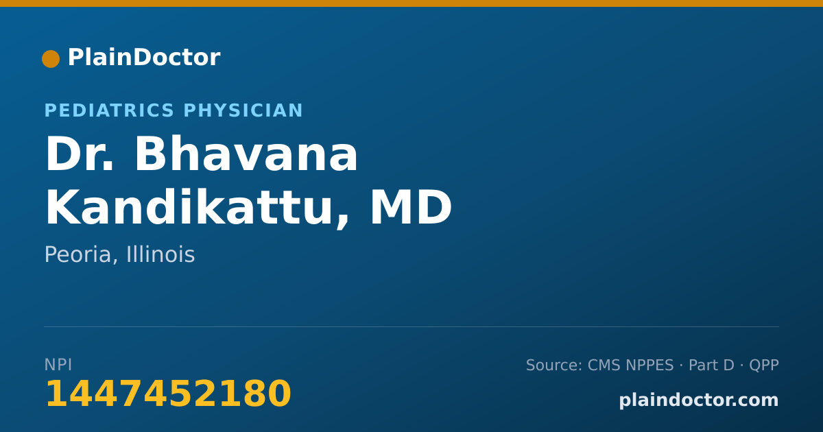 Shareable card for Bhavana Kandikattu, MD - Pediatrics Physician, Peoria, IL