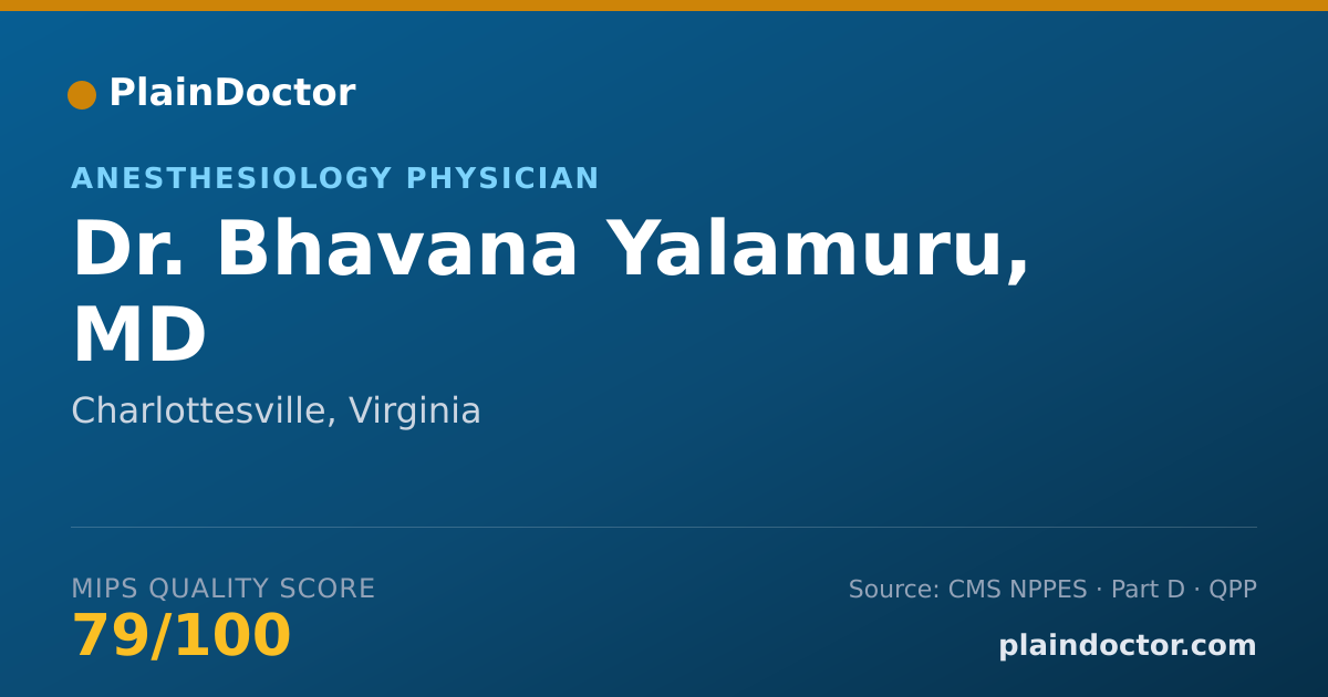 Shareable card for Bhavana Yalamuru, MD - Anesthesiology Physician, Charlottesville, VA