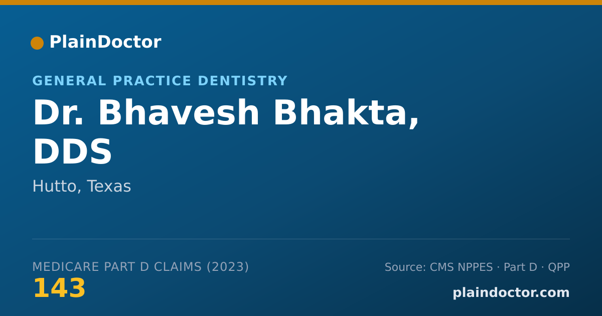 Shareable card for Bhavesh Bhakta, DDS - General Practice Dentistry, Hutto, TX