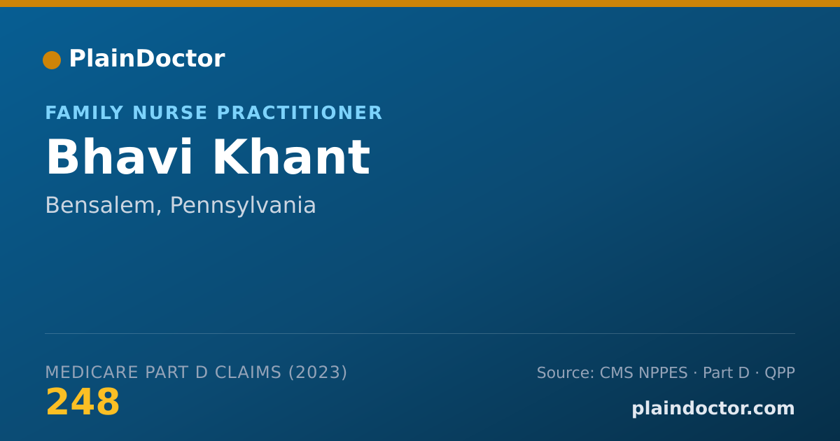 Shareable card for Bhavi Khant - Family Nurse Practitioner, Bensalem, PA