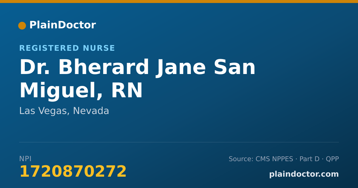 Shareable card for Bherard Jane San Miguel, RN - Registered Nurse, Las Vegas, NV
