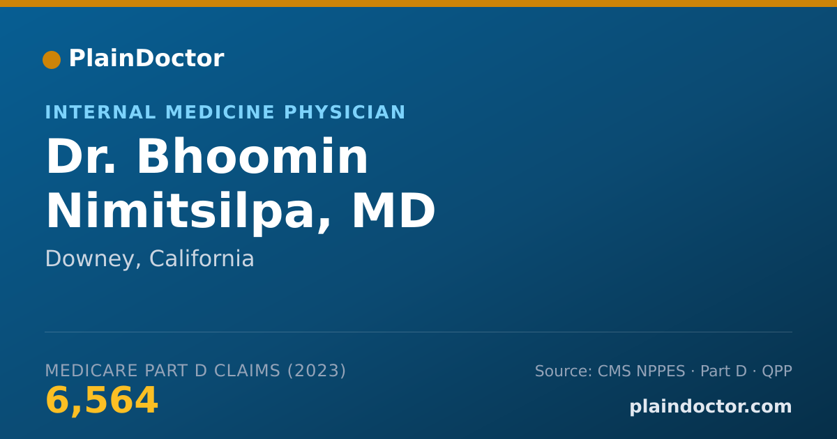 Shareable card for Bhoomin Nimitsilpa, MD - Internal Medicine Physician, Downey, CA