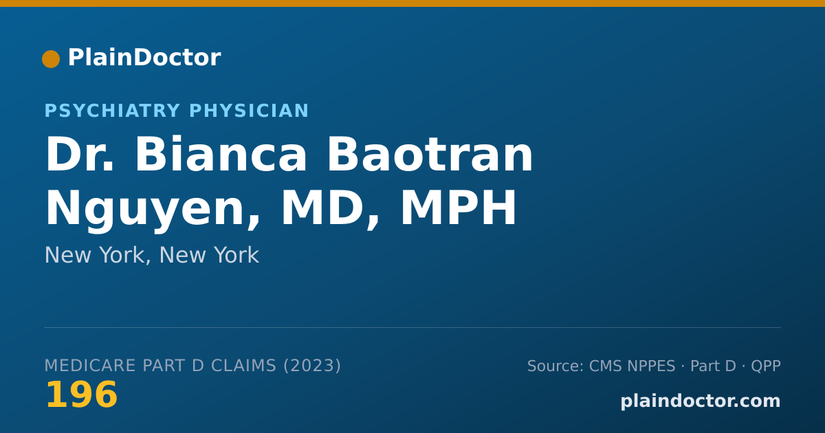 Shareable card for Bianca Baotran Nguyen, MD, MPH - Psychiatry Physician, New York, NY