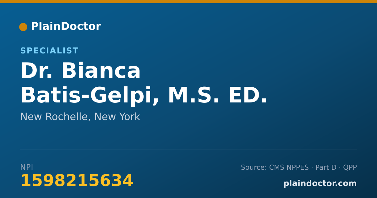 Shareable card for Bianca Batis-Gelpi, M.S. ED. PD - Specialist, New Rochelle, NY