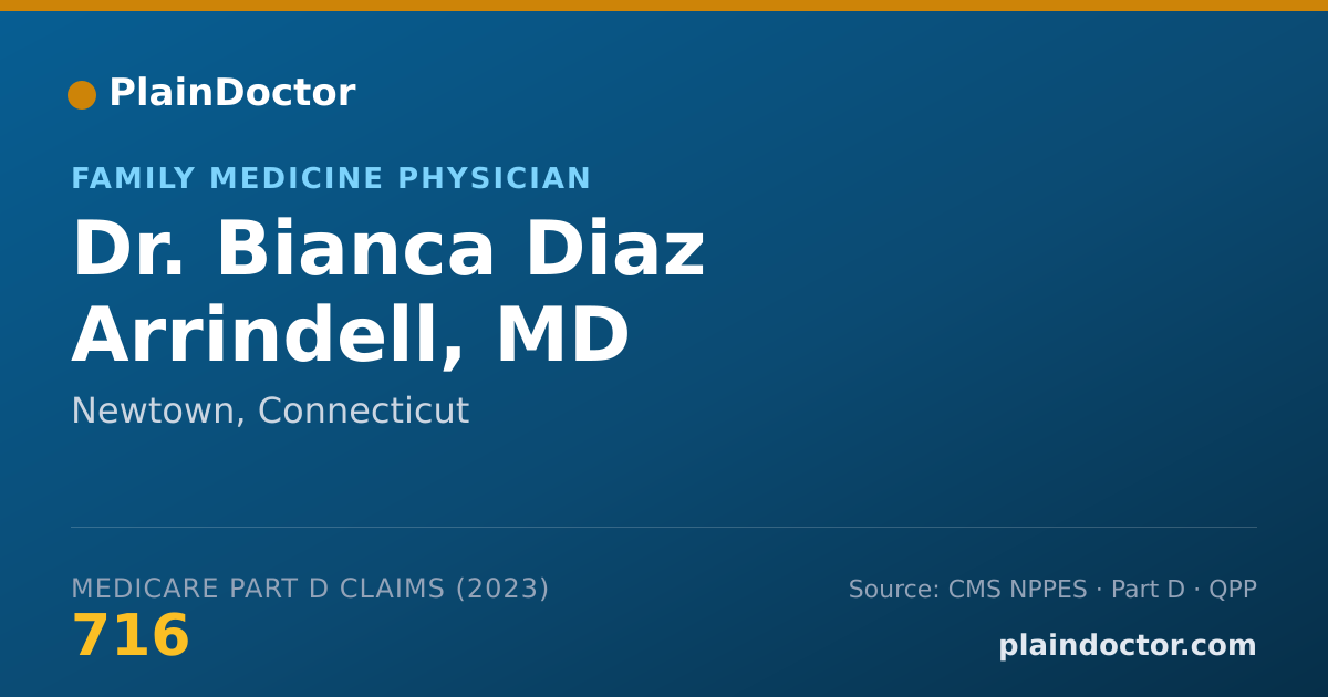 Shareable card for Bianca Diaz Arrindell, MD - Family Medicine Physician, Newtown, CT