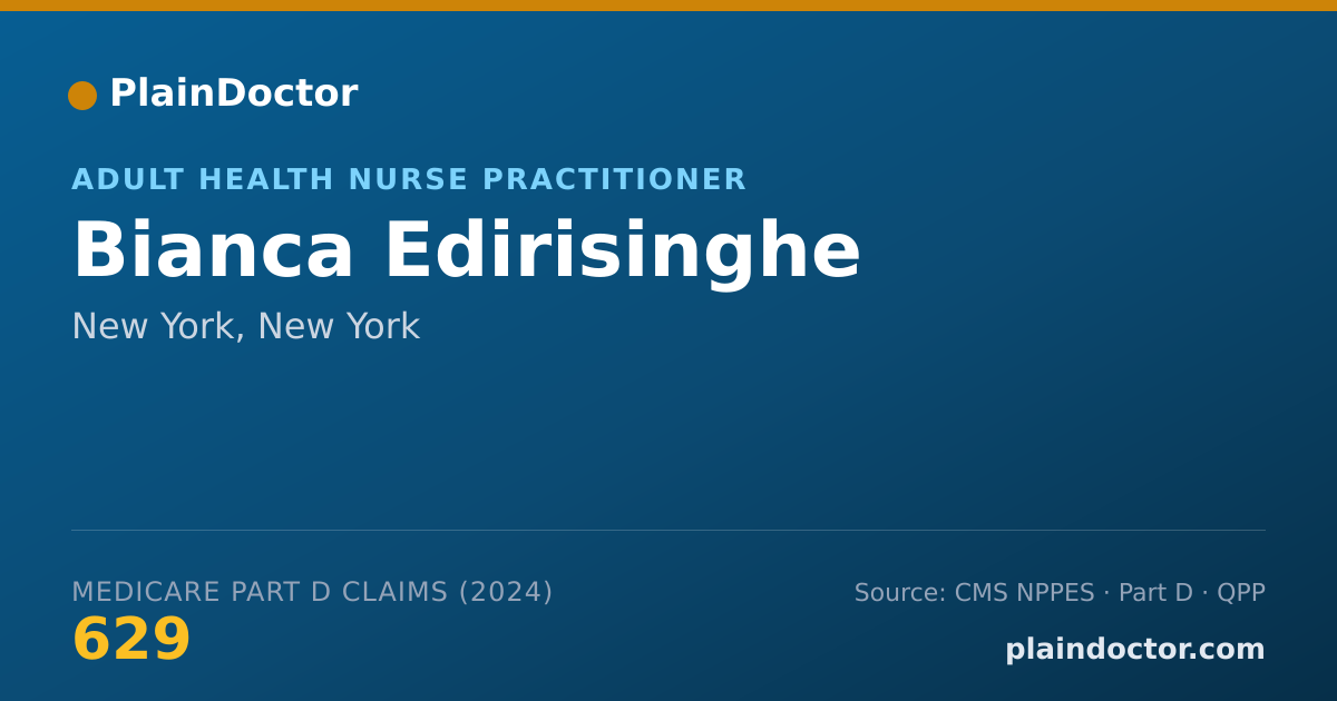 Shareable card for Bianca Edirisinghe - Adult Health Nurse Practitioner, New York, NY