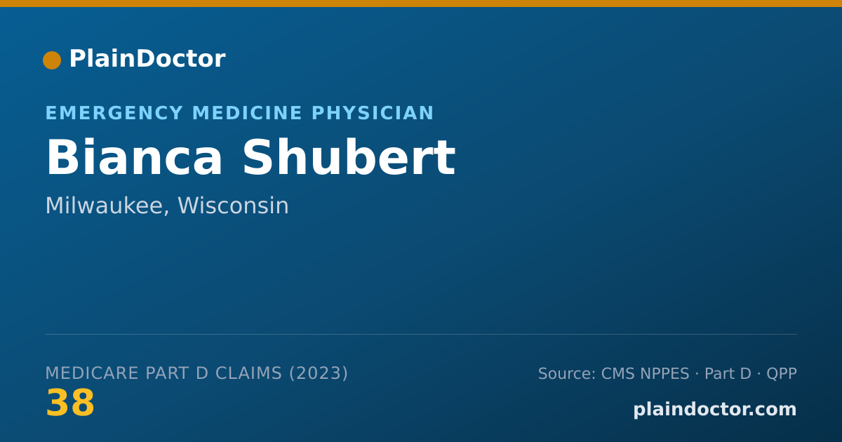 Shareable card for Bianca Shubert - Emergency Medicine Physician, Milwaukee, WI