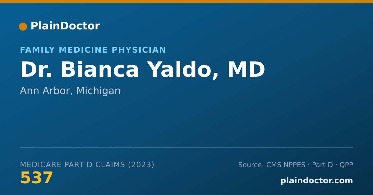 Shareable card for Bianca Yaldo, MD - Family Medicine Physician, Ann Arbor, MI