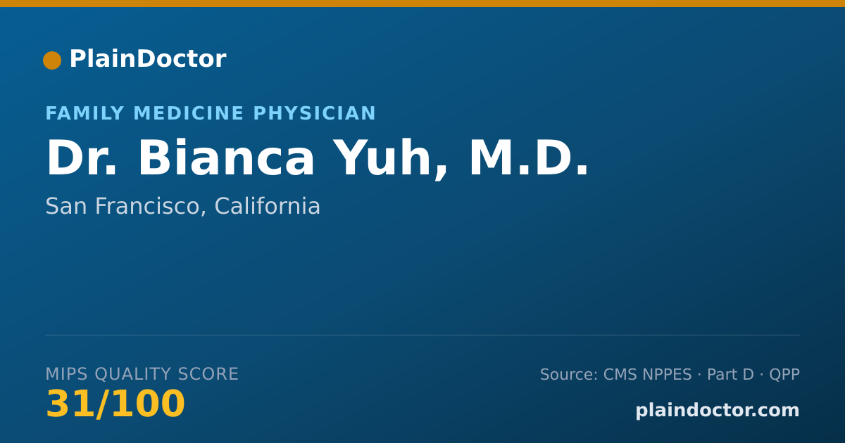 Shareable card for Bianca Yuh, M.D. - Family Medicine Physician, San Francisco, CA