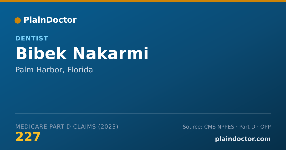 Shareable card for Bibek Nakarmi - Dentist, Palm Harbor, FL