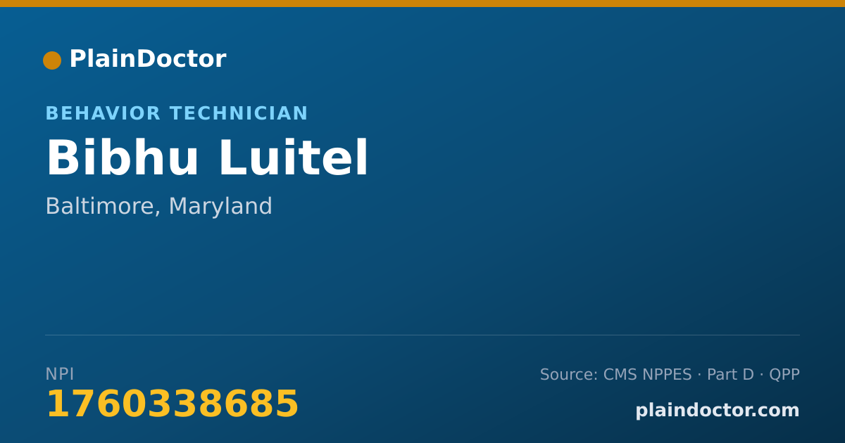 Shareable card for Bibhu Luitel - Behavior Technician, Baltimore, MD