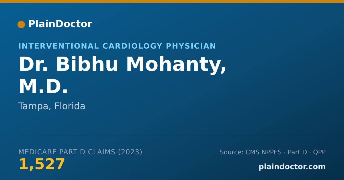 Shareable card for Bibhu Mohanty, M.D. - Interventional Cardiology Physician, Tampa, FL