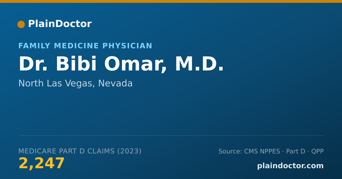Shareable card for Bibi Omar, M.D. - Family Medicine Physician, North Las Vegas, NV