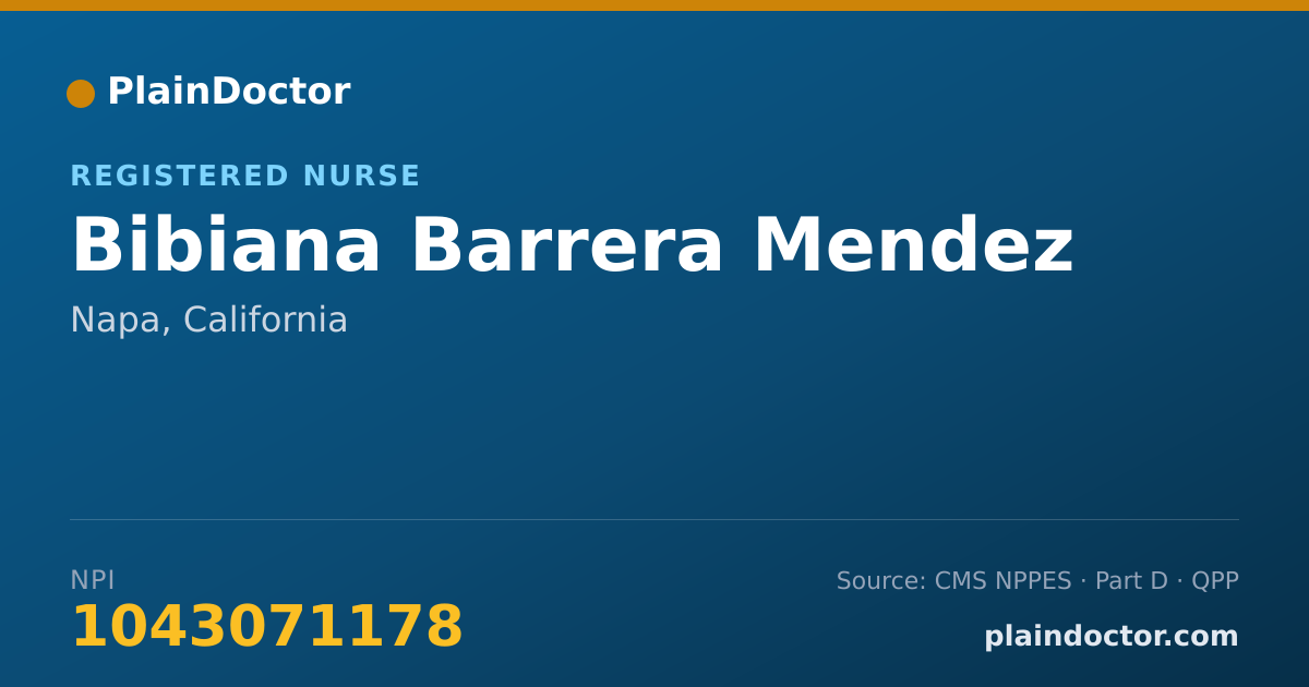 Shareable card for Bibiana Barrera Mendez - Registered Nurse, Napa, CA