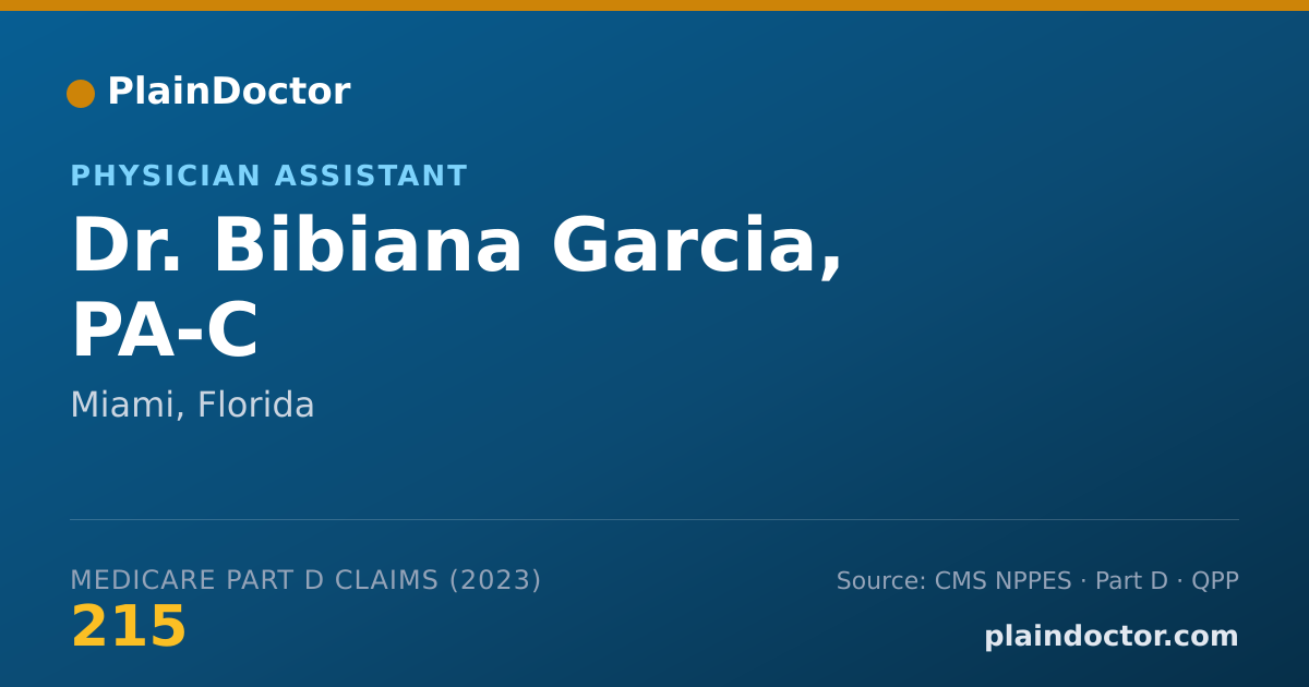 Shareable card for Bibiana Garcia, PA-C - Physician Assistant, Miami, FL