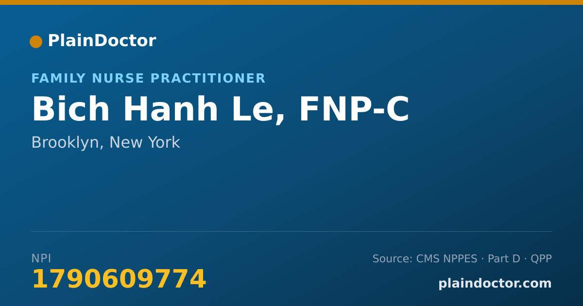Shareable card for Bich Hanh Le, FNP-C - Family Nurse Practitioner, Brooklyn, NY