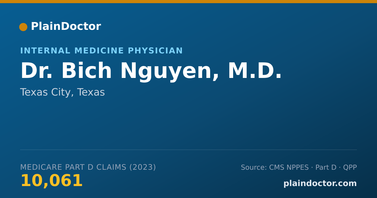 Shareable card for Bich Nguyen, M.D. - Internal Medicine Physician, Texas City, TX