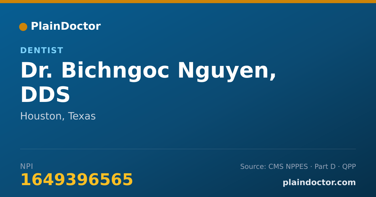 Shareable card for Bichngoc Nguyen, DDS - Dentist, Houston, TX