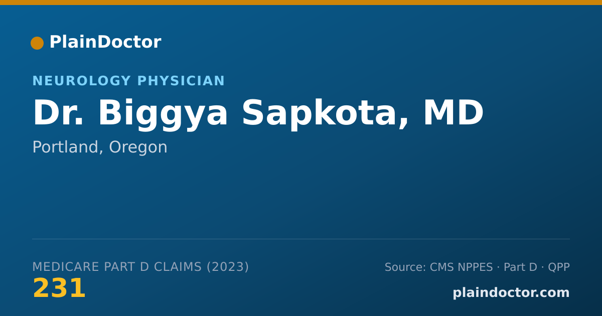 Shareable card for Biggya Sapkota, MD - Neurology Physician, Portland, OR