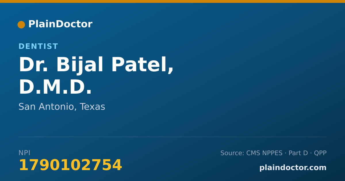 Shareable card for Bijal Patel, D.M.D. - Dentist, San Antonio, TX
